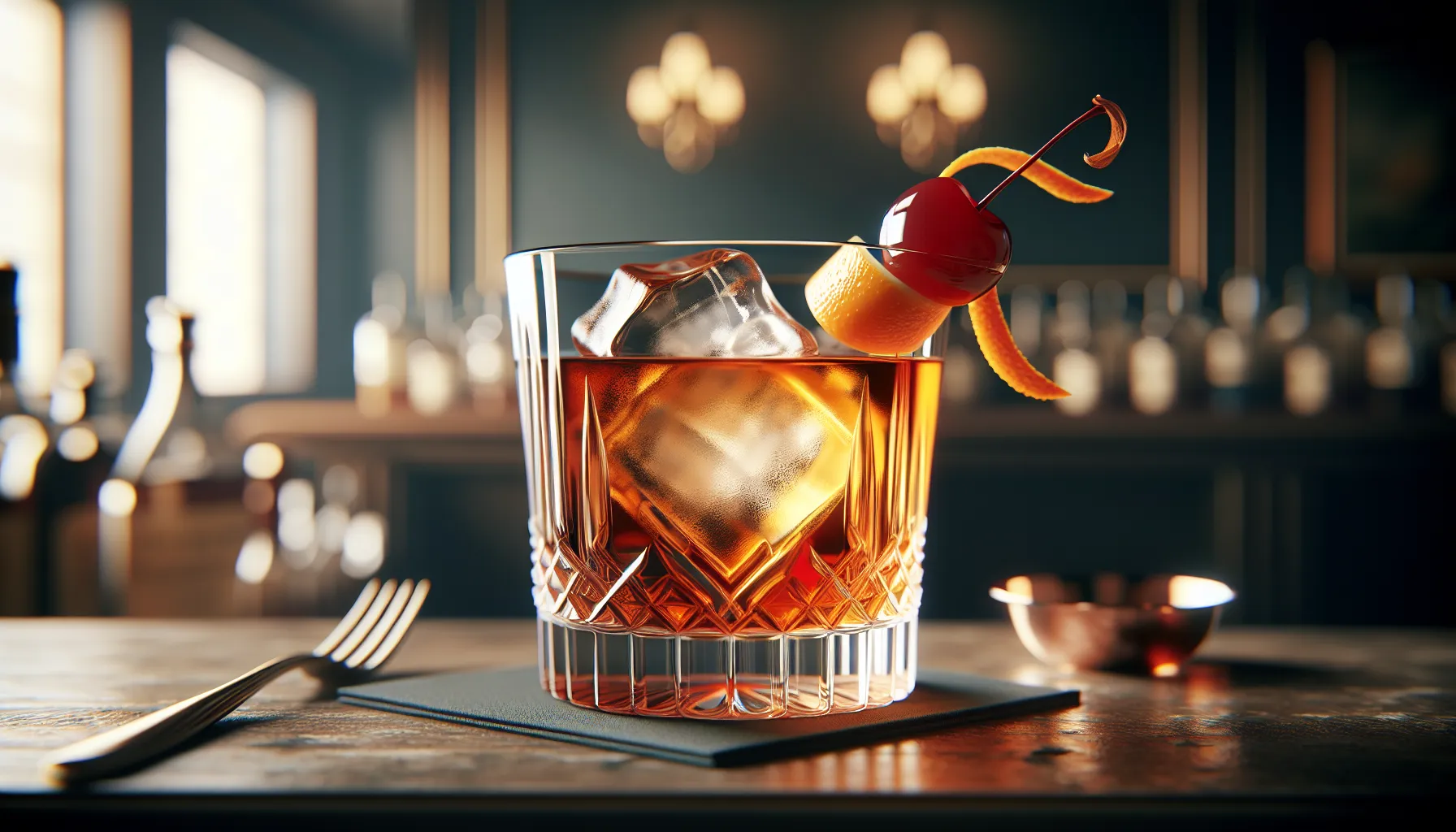 Old fashioned cocktail